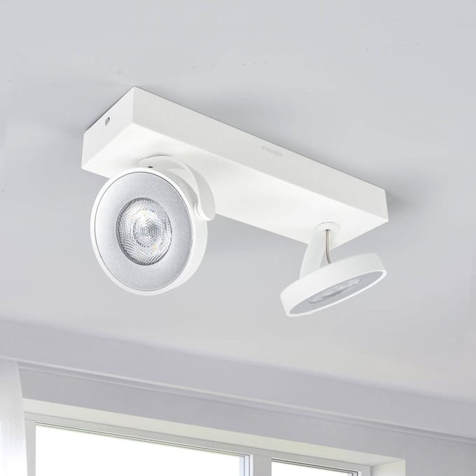 Philips LED spot Clockwork in wit met twee lichtbronnen