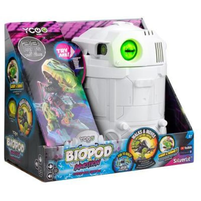 Silverlit BIOPOD Cyberpunk InMotion - Bouw je eigen MEGA Dino - oplichtende ogen - Geluid en beweging
