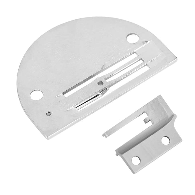2 STUKS Industriële Naaimachine Accessoires Naaldplaat Persvoet met Tanden Kit Set gray
