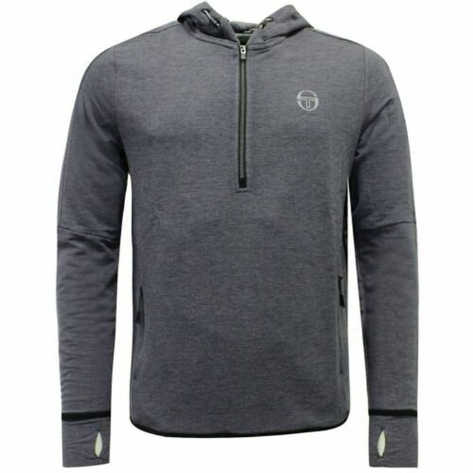 Sergio Tacchini Lange Mouw Halflange Zip Up Capuchon Grijs Heren Idra Sweaters 37678 961