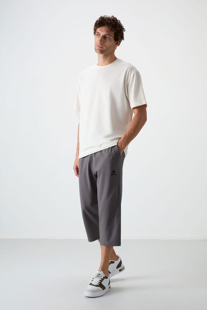 Heren Mid-waist Wijde Capri Shorts