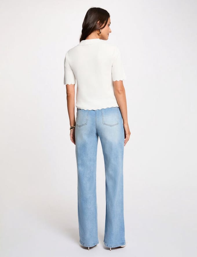 Morgan - Opengewerkte Trui met Borduursel 262-Milini Off White - Maat : M