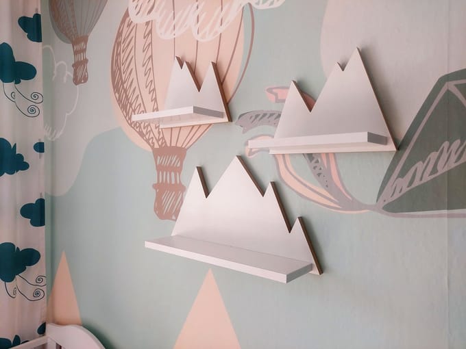 Moliland - Kinderboekenplank - 3 Stuks - Scandinavisch Design - MDF - Bergontwerp