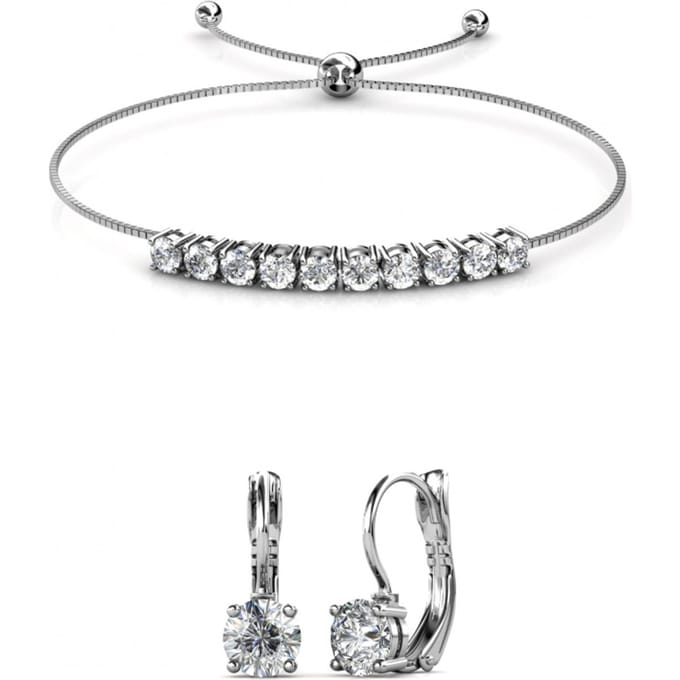 Ronde kristallen Mia-set en doos - Kristal
