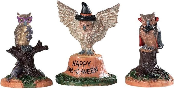 Lemax - Happy Owl-o-ween -  Set Of 3 - Kersthuisjes & Kerstdorpen