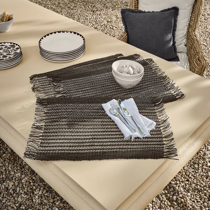 LOBERON Placemat set van 4 Tarevo zwart/wit