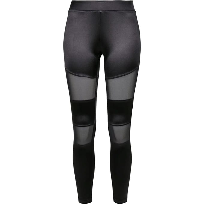 Urban Classics - Shiny Tech Mesh Legging - XS - Zwart