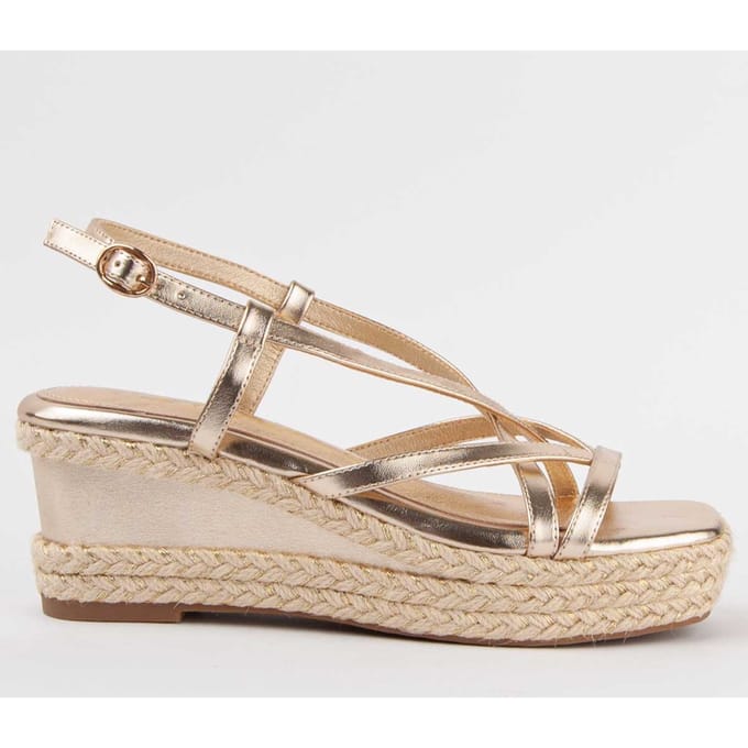 Sandale compensée pour femme. Montevita Salia5 102970 36 or