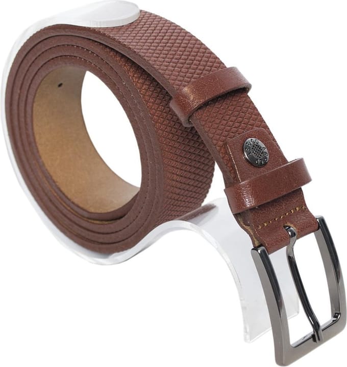 Riem - Cognac - Leer - Lederen Riem - 3 cm Breed - Gestippeld Patroon - Taillemaat 105 cm - Lichtbruin