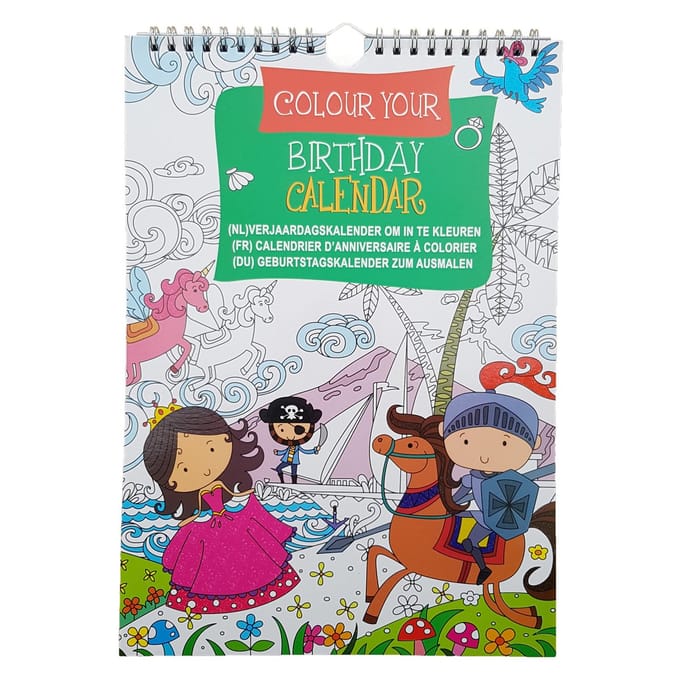 Kleur je eigen verjaardagskalender voor kids 2 assorti