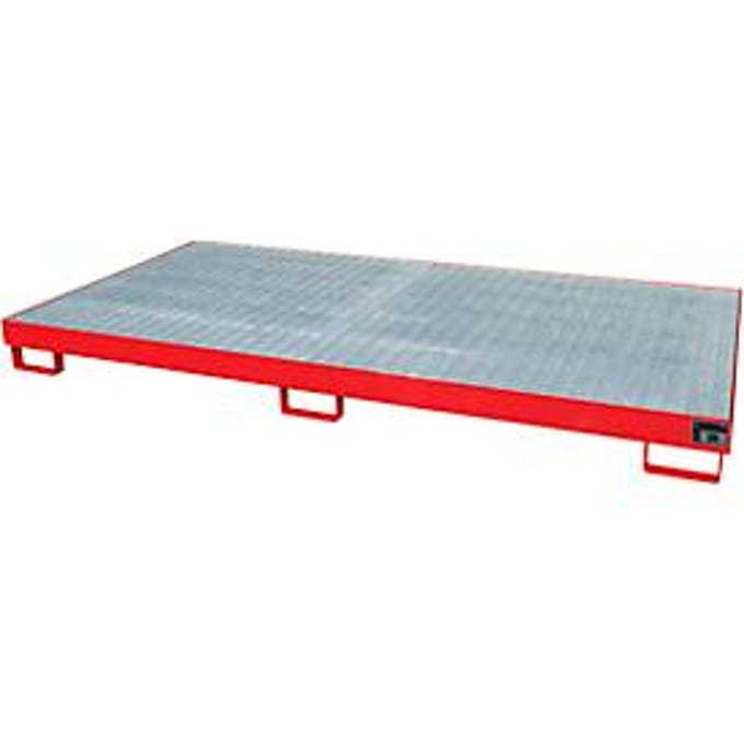 Stellinglekbak type RW/GR 2700-1, met rooster, rood RAL3000