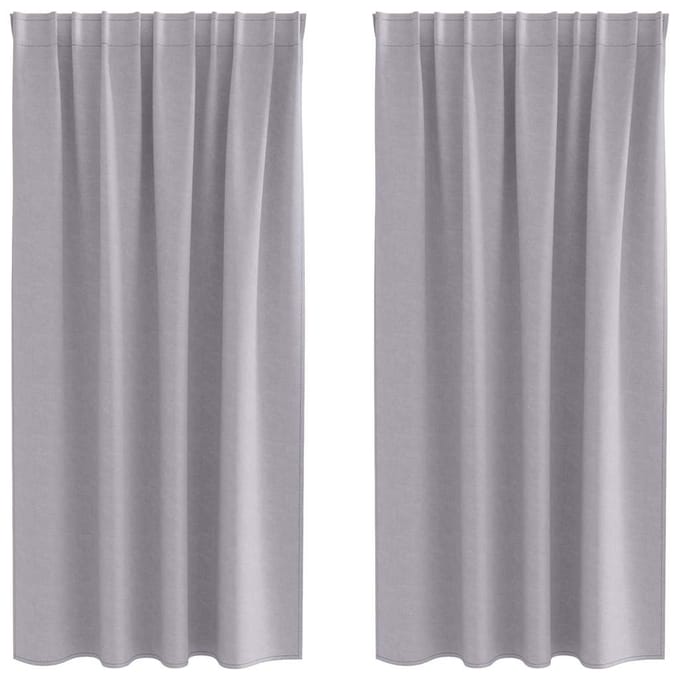 vidaXL - Blackout - Gordijnen - met - Ringen - 2 - st - Metaalgrijs - 175 - x - 140 - cm