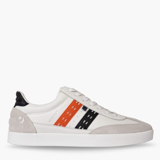 Heren Sneaker Platinum - Wit/Donkerblauw/Oranje