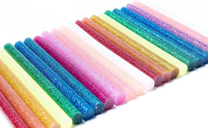 Lijmstiften Set - Lijmpistool Vullingen - Creatief Knutselen - 12 Kleuren Glitter - 7mm Diameter - Multi Color
