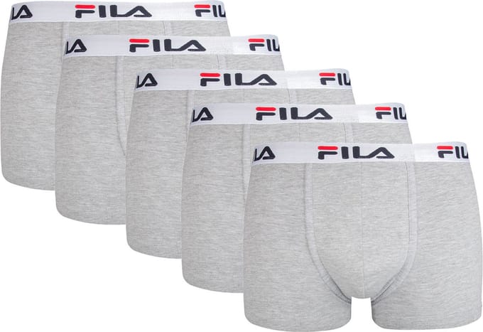 FILA - Heren Basic Boxershorts - 5 Pack - Maat M - Grijs