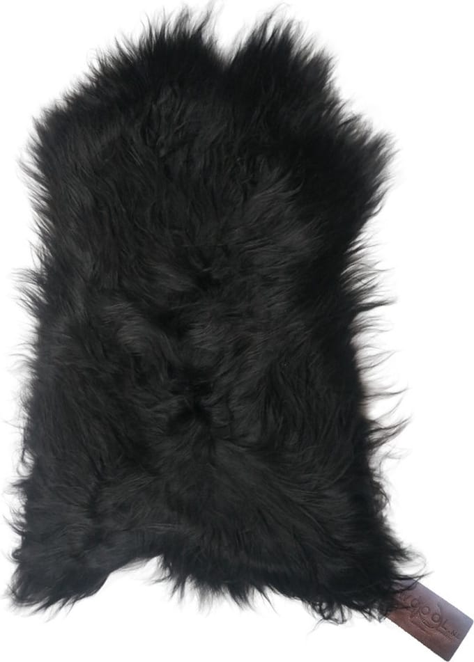 WOOOL Schapenvacht Zwart (M) 100cm - IJslands Langharig - 100% Natuurlijk & ECHT