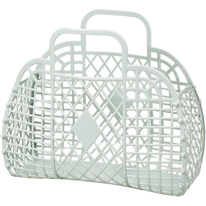 Opvouwbare Draagmand Uitgehold Design Ademend Plastic Wasmand voor Thuis white