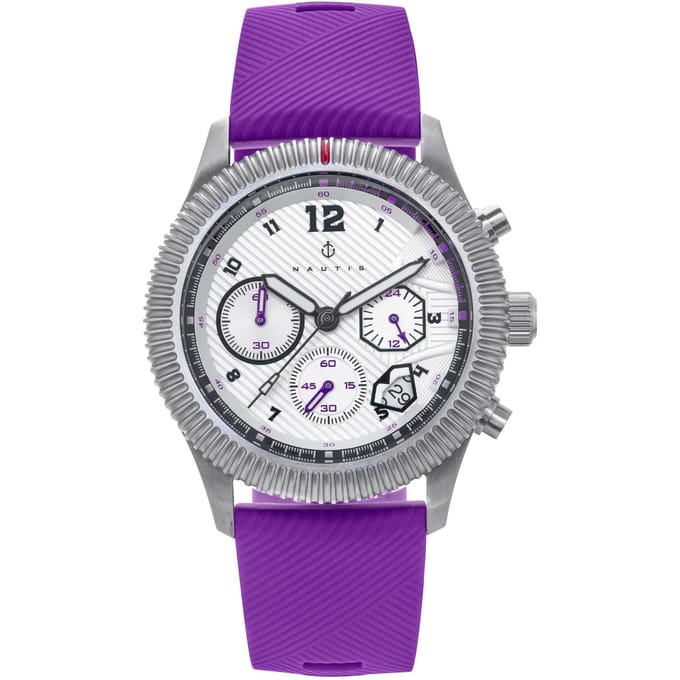 Nautis Meridian Chronograaf bandhorloge met datum - paars
