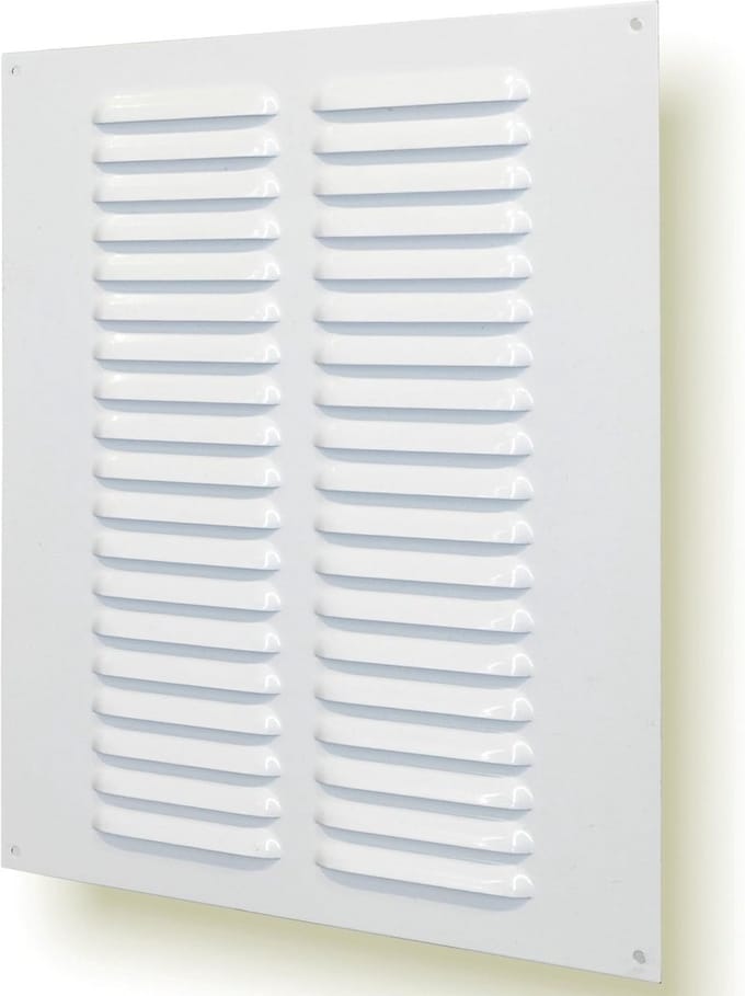 Ventilatierooster Metaal Wit 25x25 cm met Insecohtendicht Net
