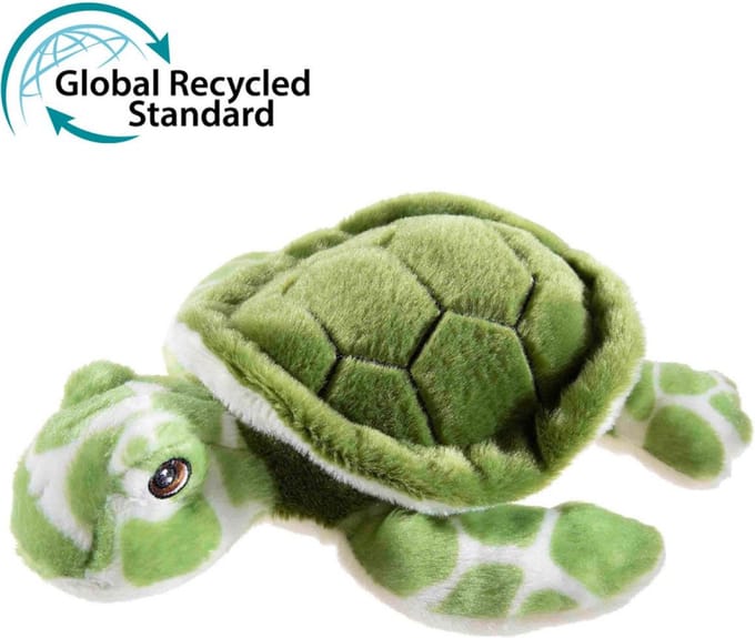 Heunec knuffel schildpad van gerecycled PET-pluche 24cm speelgoed.