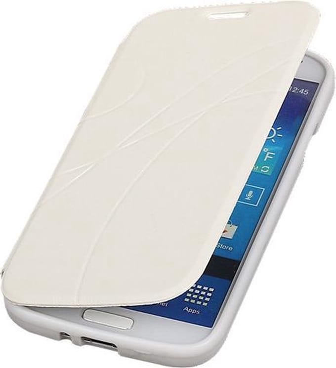 Bestcases Wit TPU Booktype Motief Hoesje Samsung Galaxy S4