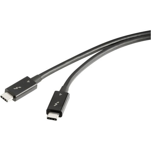 Renkforce RF-5235980 Thunderbolt-kabel Thunderbolt 4 Thunderbolt (USB-C) stekker, Thunderbolt (USB-C) stekker 0.80 m Zwart Afgeschermd (dubbel)