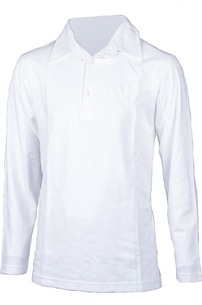 Piva schooluniform polo lange mouwen  jongens - wit - maat L/40