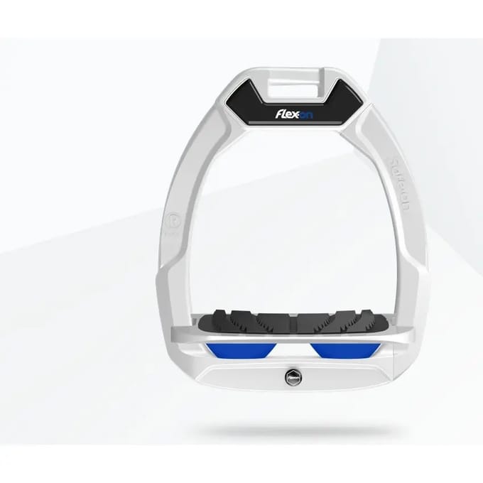 Veiligheidsstalen voor het paardrijden Schuin Grip Wit/Grijs/Blauw Flex-On Safe-On