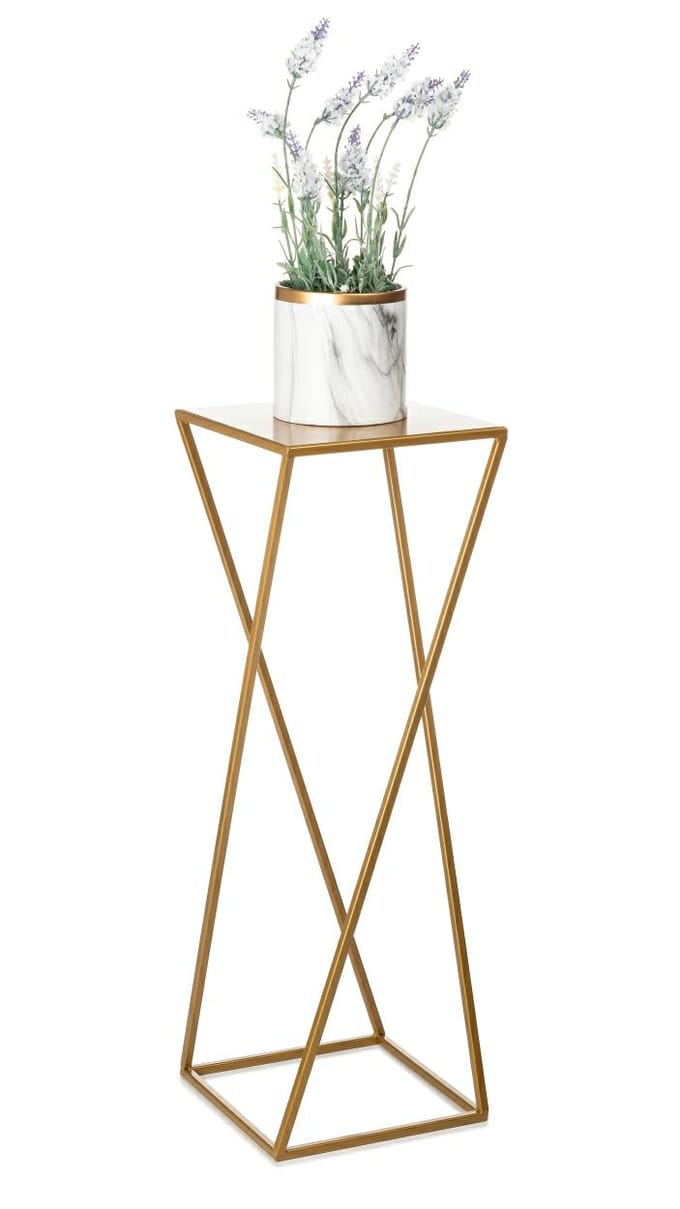 HowHomely - Moderne Plantenstandaard - 70 cm - Gouden Kleur - Loftstijl
