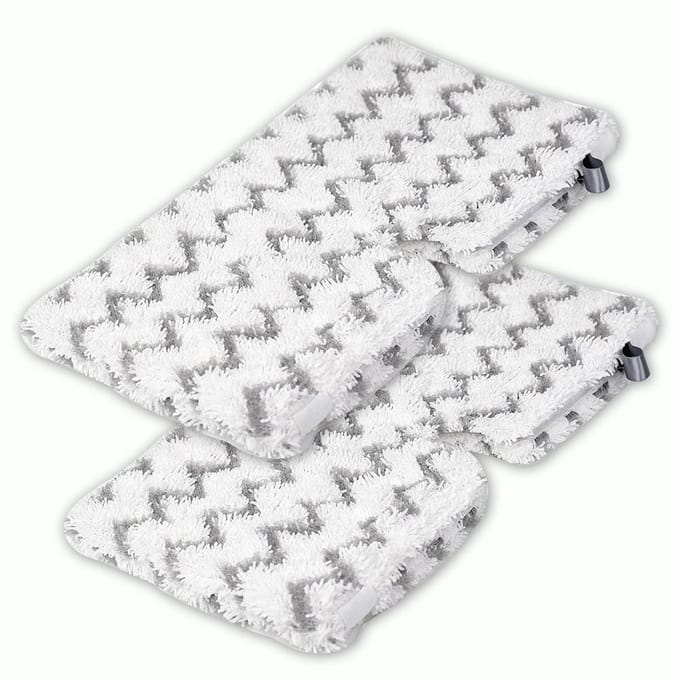 Lot de 4 tampons de rechange pour vadrouille à vapeur en microfibre, accessoires de vadrouille rectangulaires lavables de remplacement 2 PCS gris