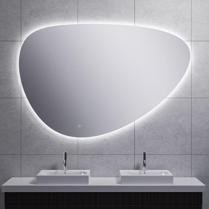 Wiesbaden Uovo spiegel ovaal met LED, dimbaar en spiegelverwarming 70 cm