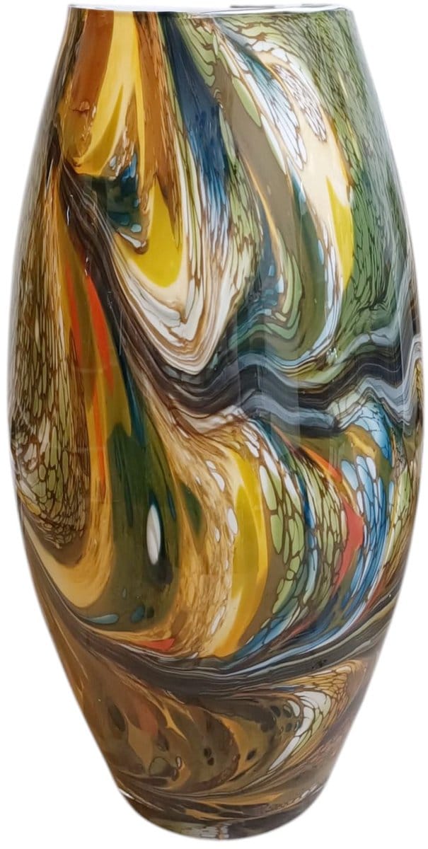 Terroso Jungle - Vaas - Glas, Handmade Mixed Colours, Hoogte 34 cm