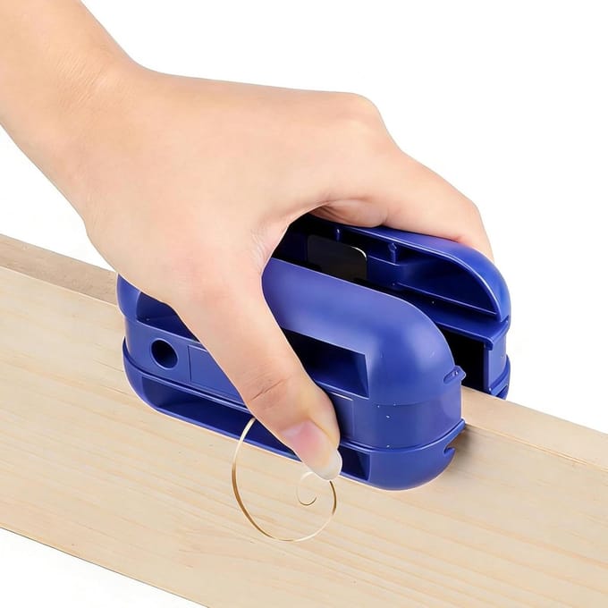 Edge Glue Trimmer Quad Trimmer Tool with Tungsten Carbide Blades, Hand Planer and Deburring, Multi-Way Edge Angle Chamfer and Scraper for Wood, PVC, ABS, Melamine (Blue)