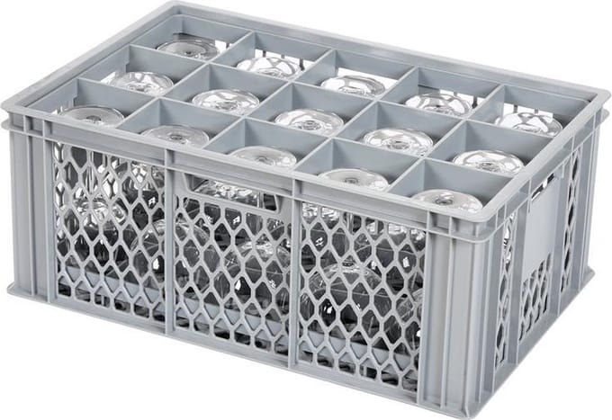 Glazenkrat - voor 15 glazen - max. glashoogte 222 mm - max. Ø 106mm