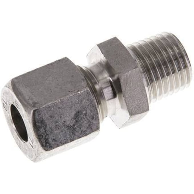 8L & R1/4'' RVS Rechte Snijringkoppeling Buitendraad 315bar ISO 8434-1
