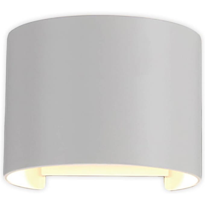 Mantra Iluminación Buitenwandlamp Davos rond, wit, dimbaar, aluminium