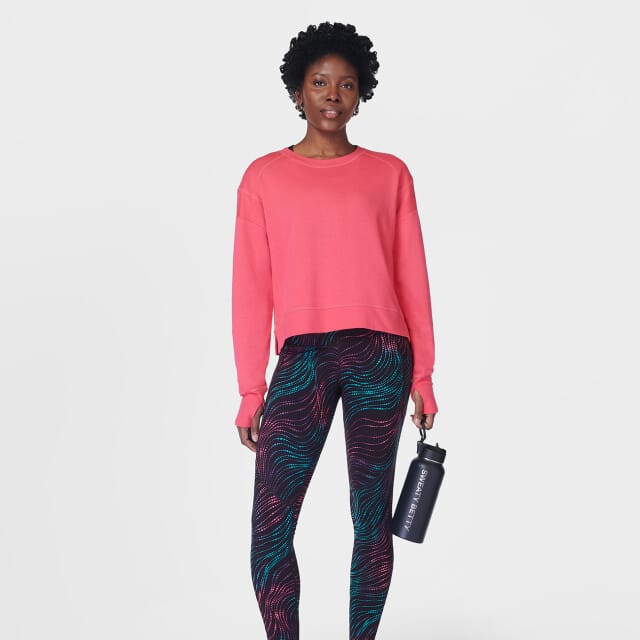 Sweaty Betty After Class Crop Sweatshirt ROZE - Maat L