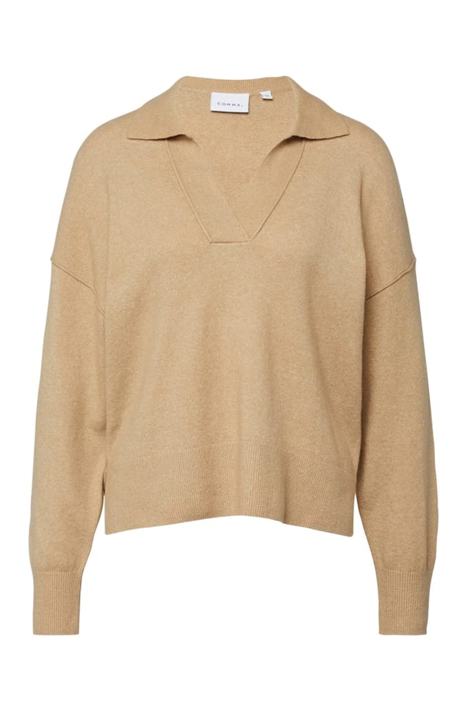 Comma Pullovers Brown Maat: 34 | Longsleeves Outlet | Dames | Beige
