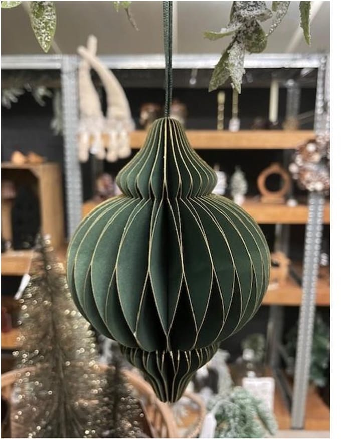 Kerstbal Ui Papier 10cm groen