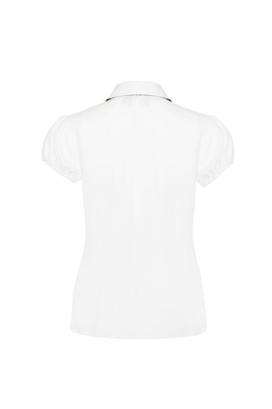 Hell Bunny - Rockabilly Blouse - Cornell Blouse - S tot L - voor Vrouwen - wit