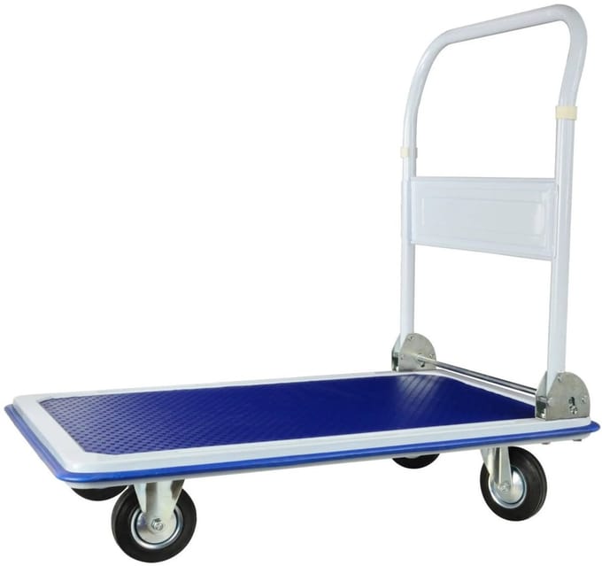 GEKO Platformwagen - Opvouwbare Handgreep - Antislip Oppervlak - 300 kg Laadvermogen