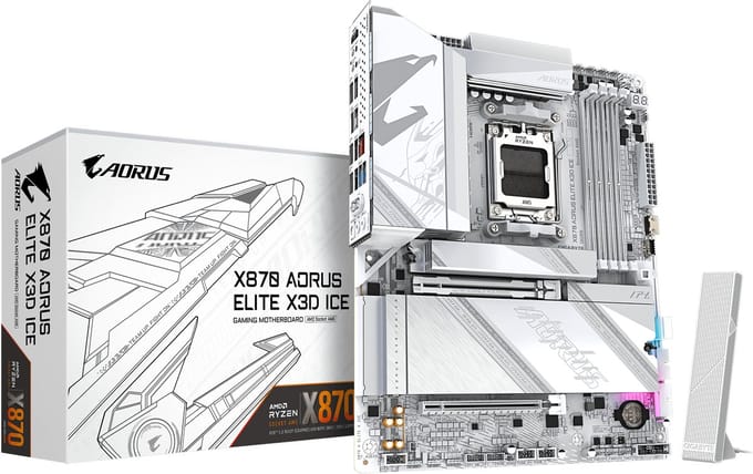 Gigabyte GA-X870 AORUS ELITE X3D ICE Moederbord Socket AMD AM5 Vormfactor ATX Moederbord chipset AMD® X870