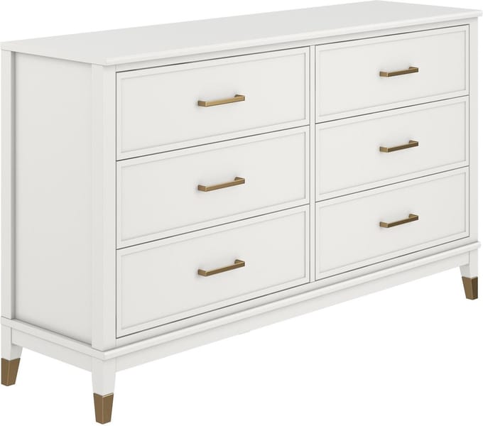 Westerleigh-Dressoir met 6 laden in MDF wit