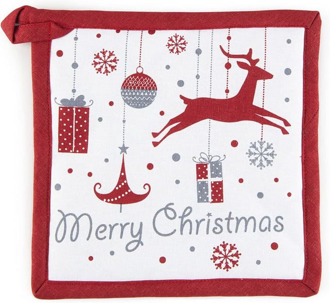 Pannenlap Merry Christmas - 20 x 20 cm - Katoen en Polyester