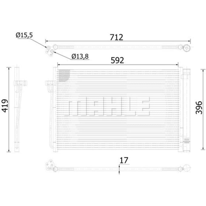 Condensator, airconditioner MAHLE AC 344 000S