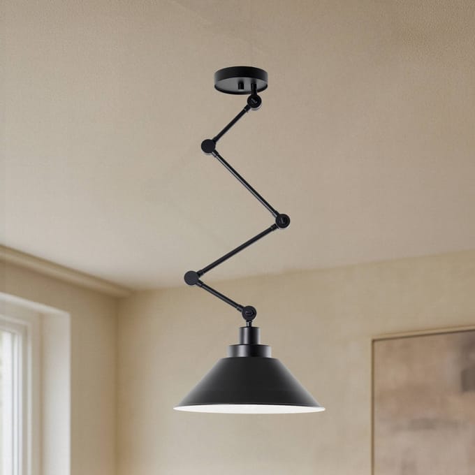 Nowodvorski Lighting Hanglamp Pantograph met scharnierende ophanging, zwart