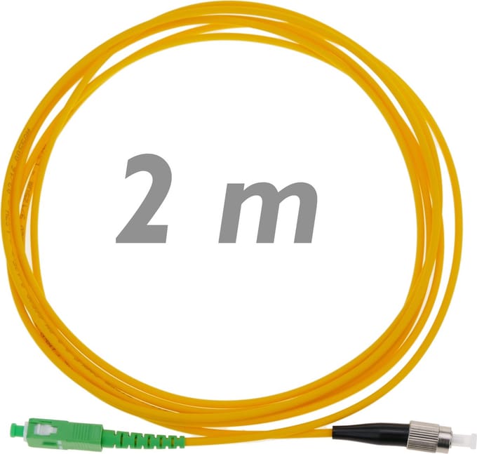 BeMatik - Glasvezelkabel FC / PC naar SC / APC Singlemode Simplex 9/125 van 2 m OS2