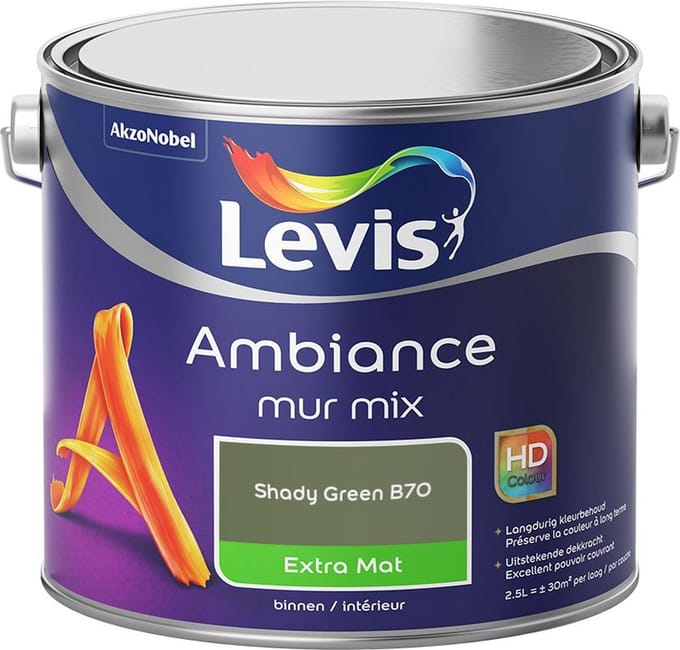 Levis - Ambiance Mur Extra Mat Mix - Shady Green B70 - Mengverf - 2,5 L