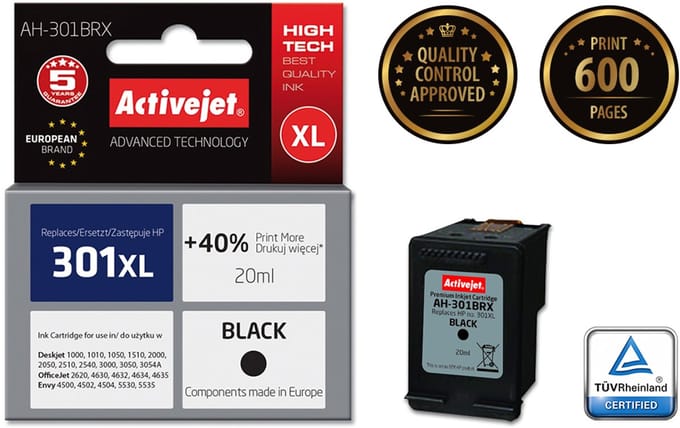 Originele inkt cartridge Activejet AH-301BRX Zwart