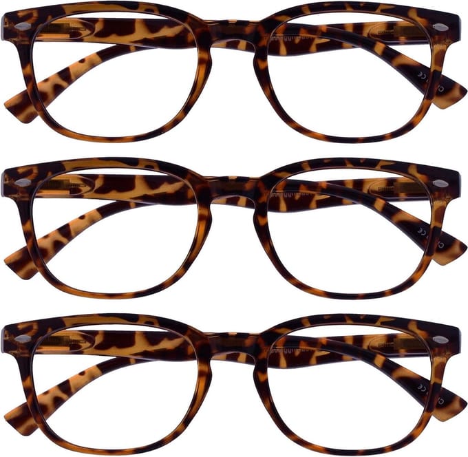 Leesbrillen Set - Dames Heren - Comfortabel Lezen - UV Bescherming - 3 Stuks - Bruin Schildpad